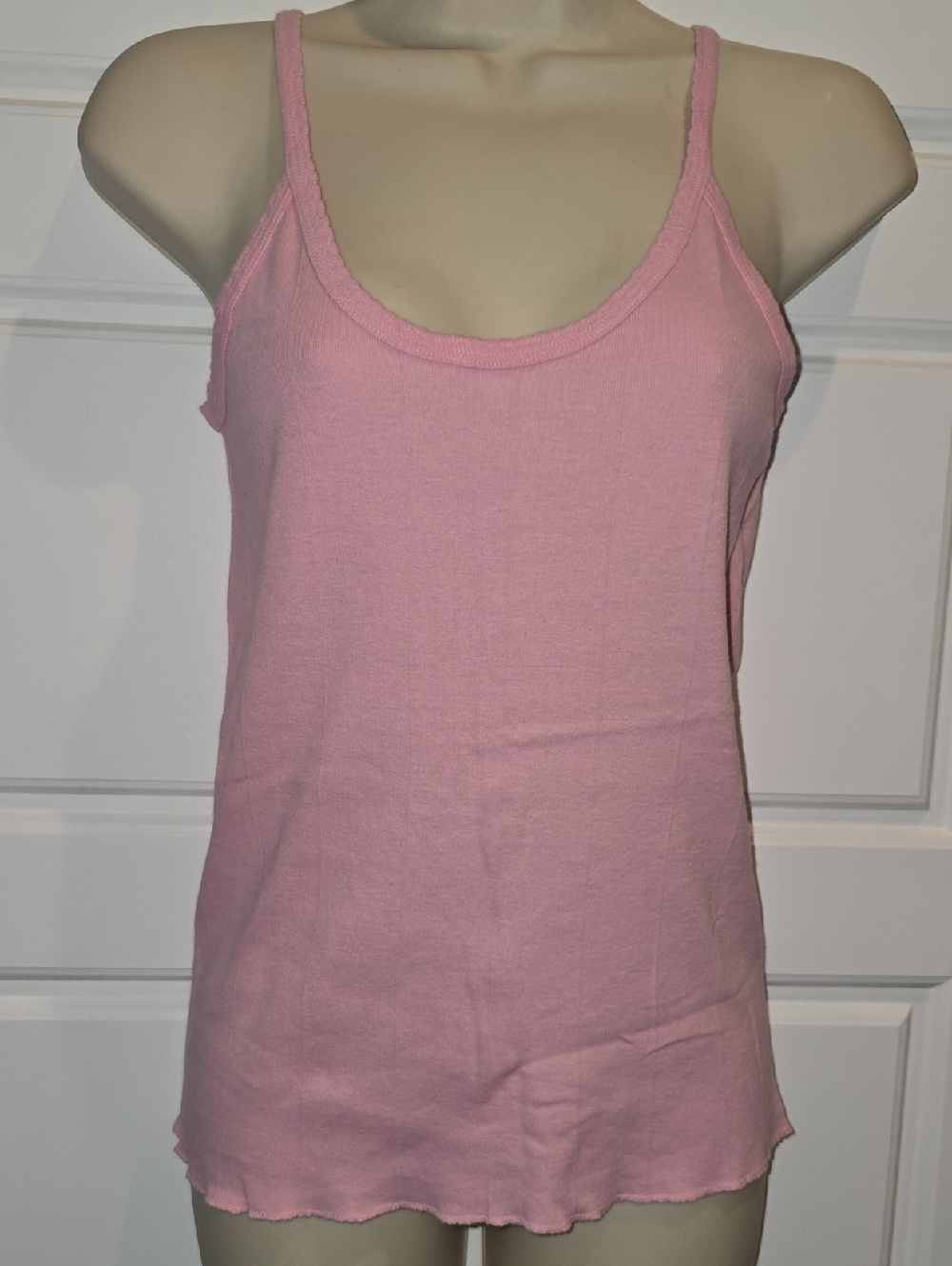 The Limited Pink Ribbed Scoop Tank Top LARGE NWT VINTAGE 100% Cotton